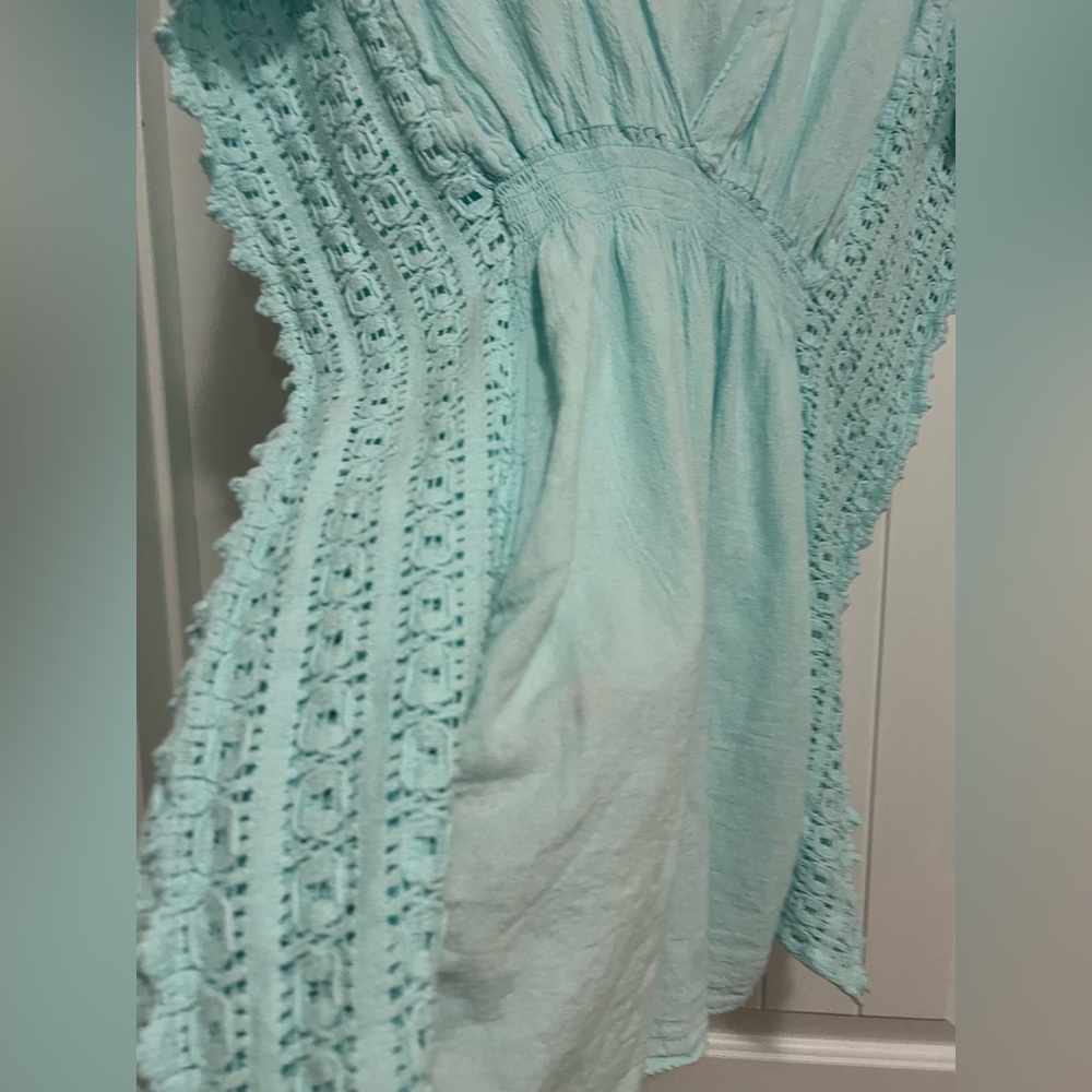 SeaSpice Resort Wear “Isla” Cover Cotton Mini Dress EUC – Baby Turquoise Cruise - Picture 5 of 9